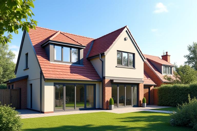 Seamless house extension blending with original suburban home style