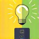 Smart LED bulb or lighting control panel icon